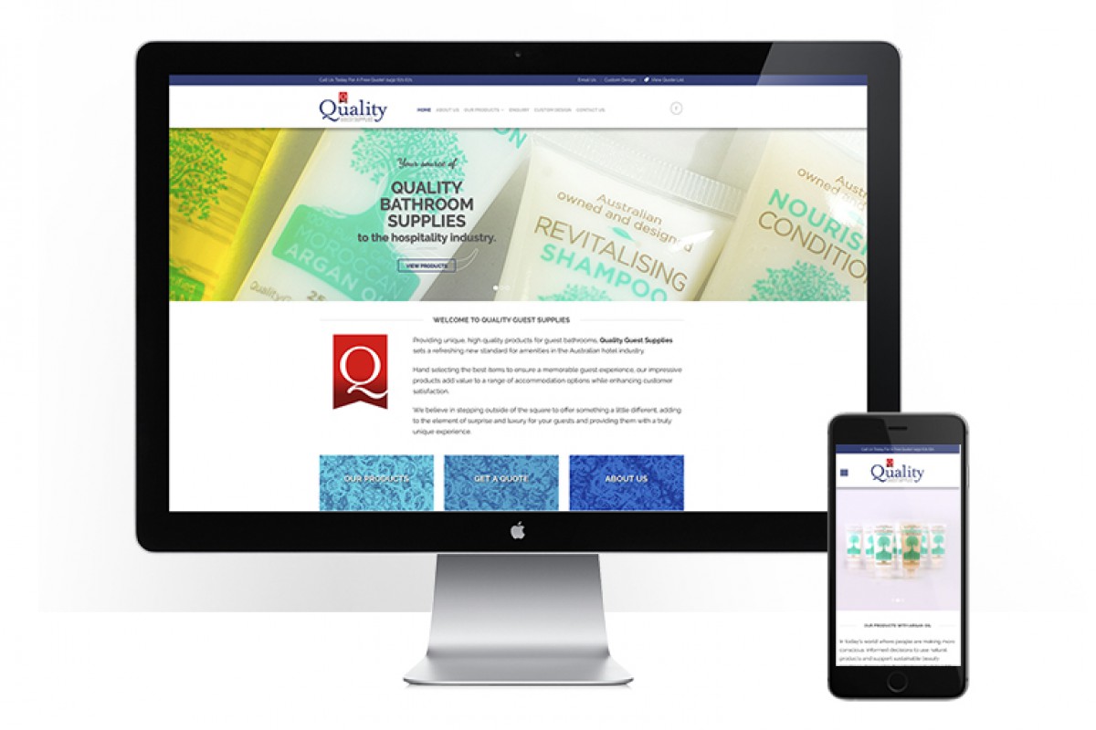 Quality Guest Supplies - responsive website design - welcome