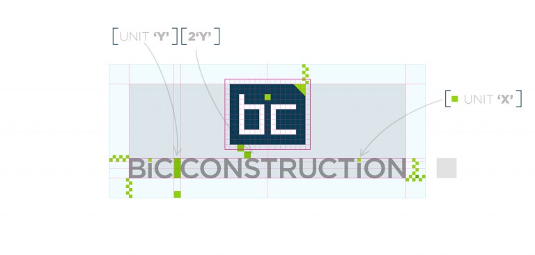 BIC Construction identity - Stack1 logo lockup spatial matrix