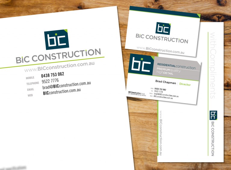 BIC Construction Stationery - business cards, letterhead with comps