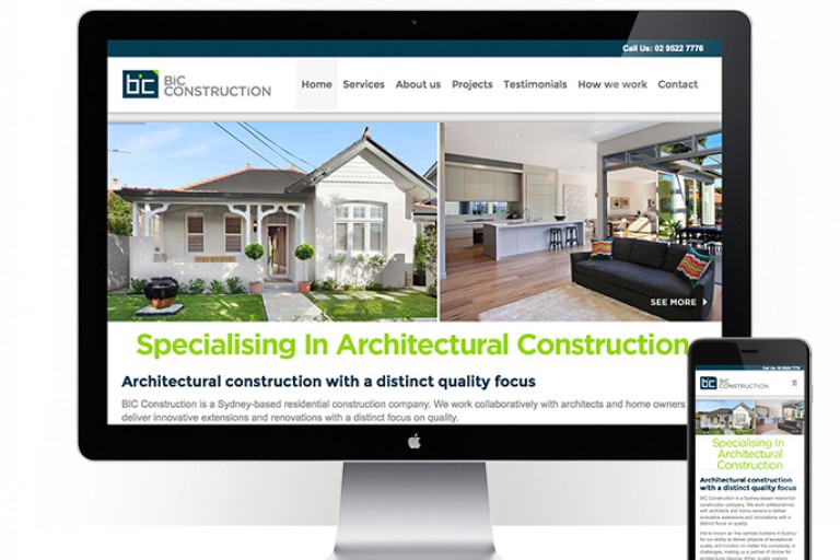 BIC Construction - responsive website design - feature
